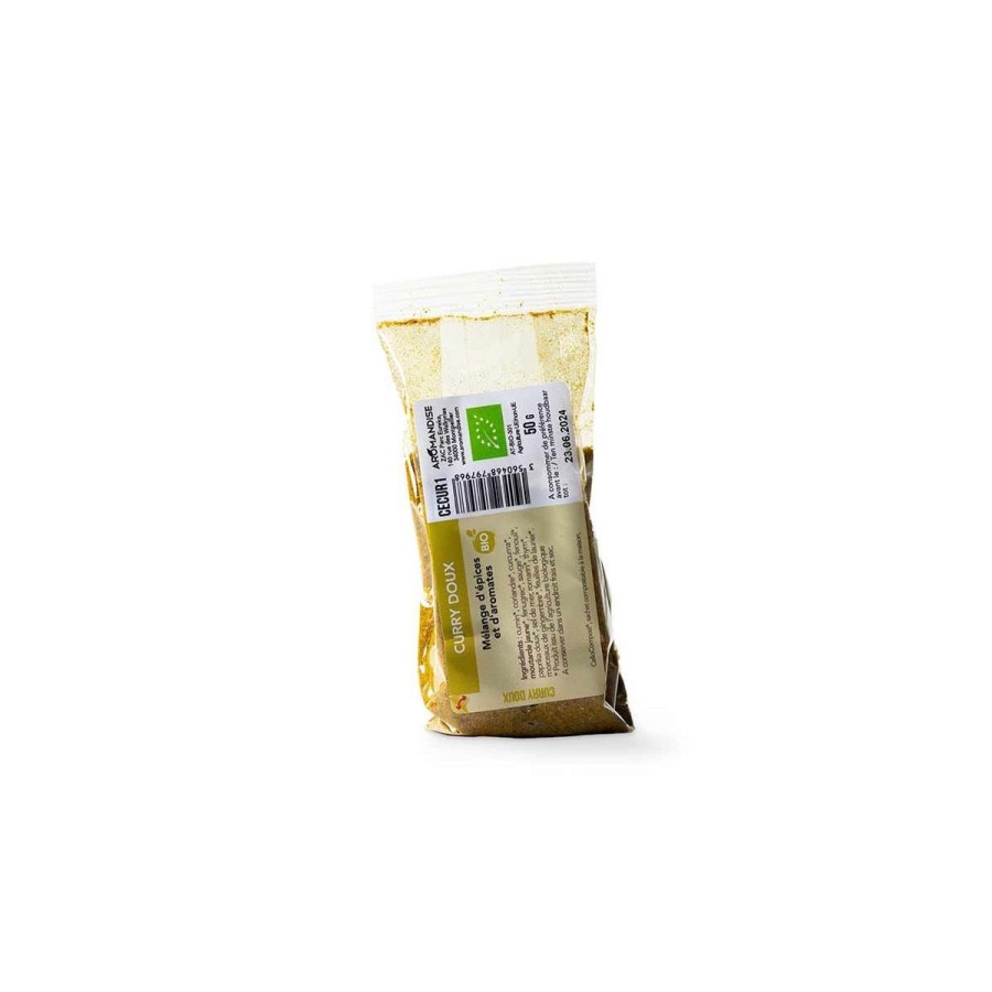 Epices Bio | Aromandise Curry Doux Sachet Zero Plastique