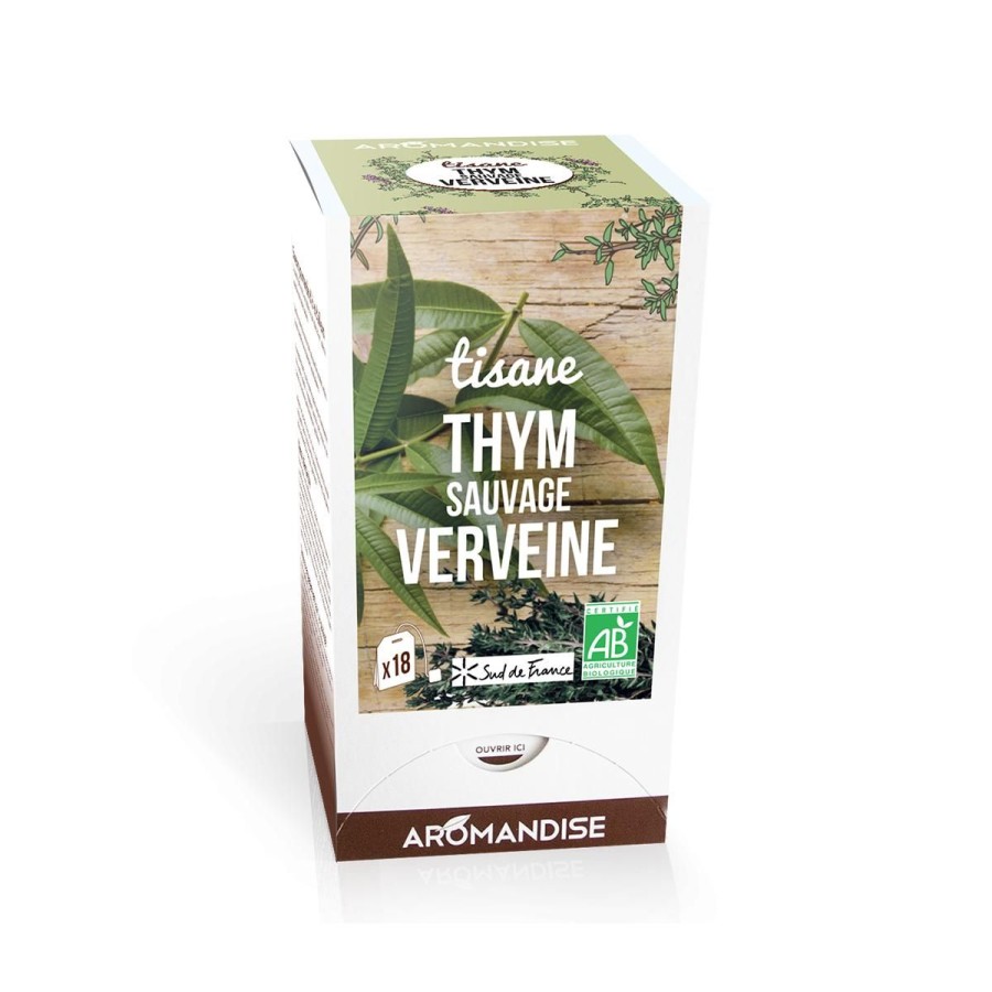 Sans Theine | Logo Agriculture Biologique Tisane Thym Sauvage Des Garrigues Et Verveine