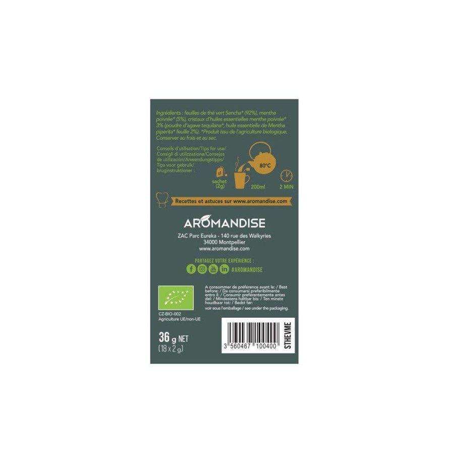 Les Grands Classiques | Aromandise The Vert Sencha Et Menthe En Infusettes