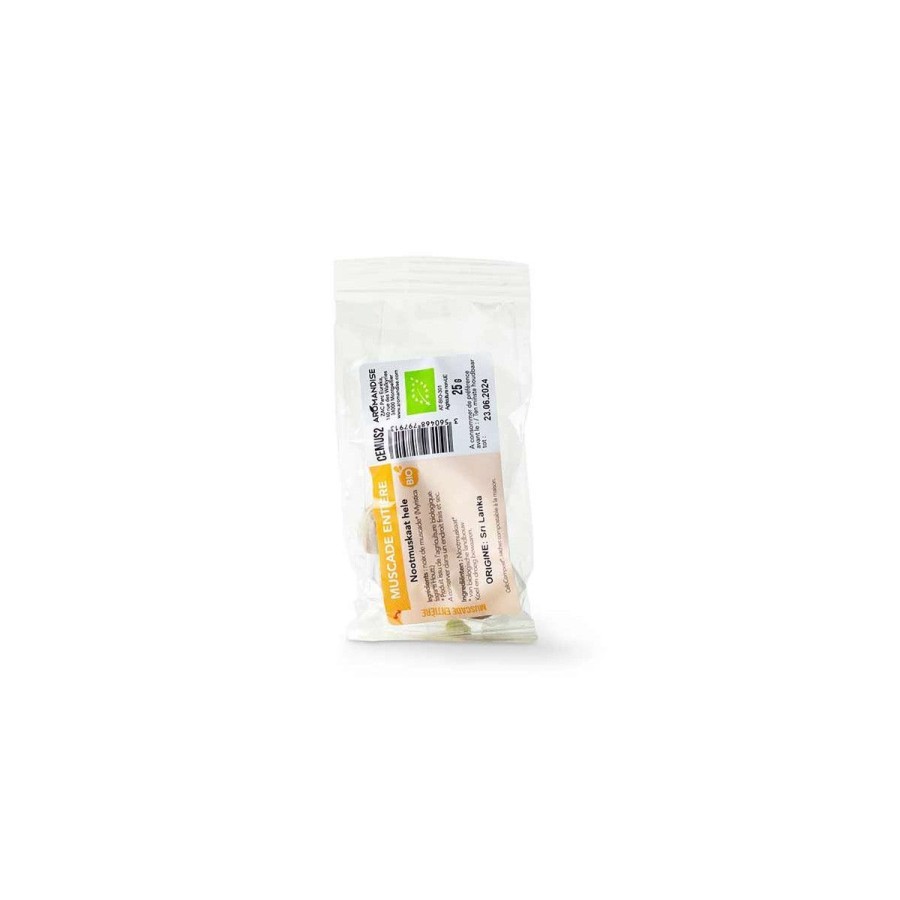 Epices Bio | Aromandise Muscade Entiere Sachet Zero Plastique