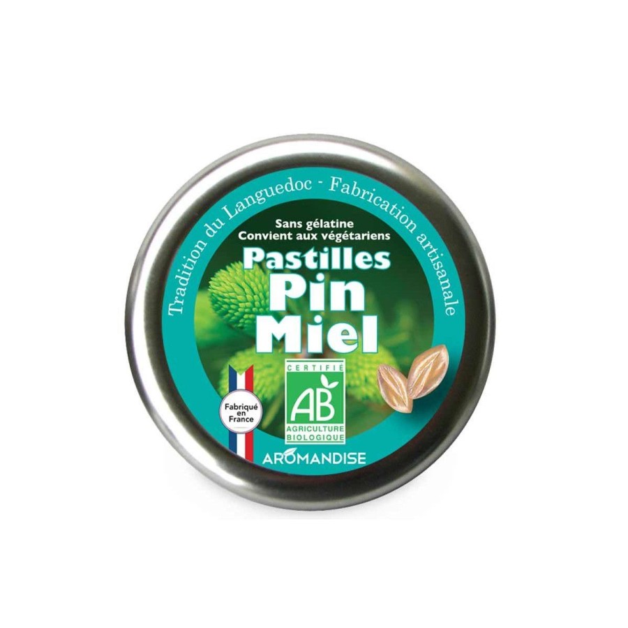 Pastilles Du Languedoc Bio Et Vegan | Logo Agriculture Biologique Pastilles Pin Miel