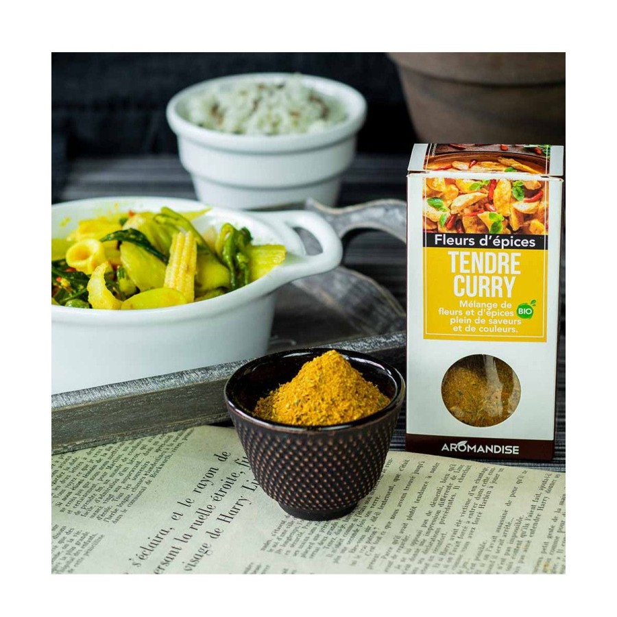 Epices Bio | Logo Agriculture Biologique Fleurs D'Epices Tendre Curry