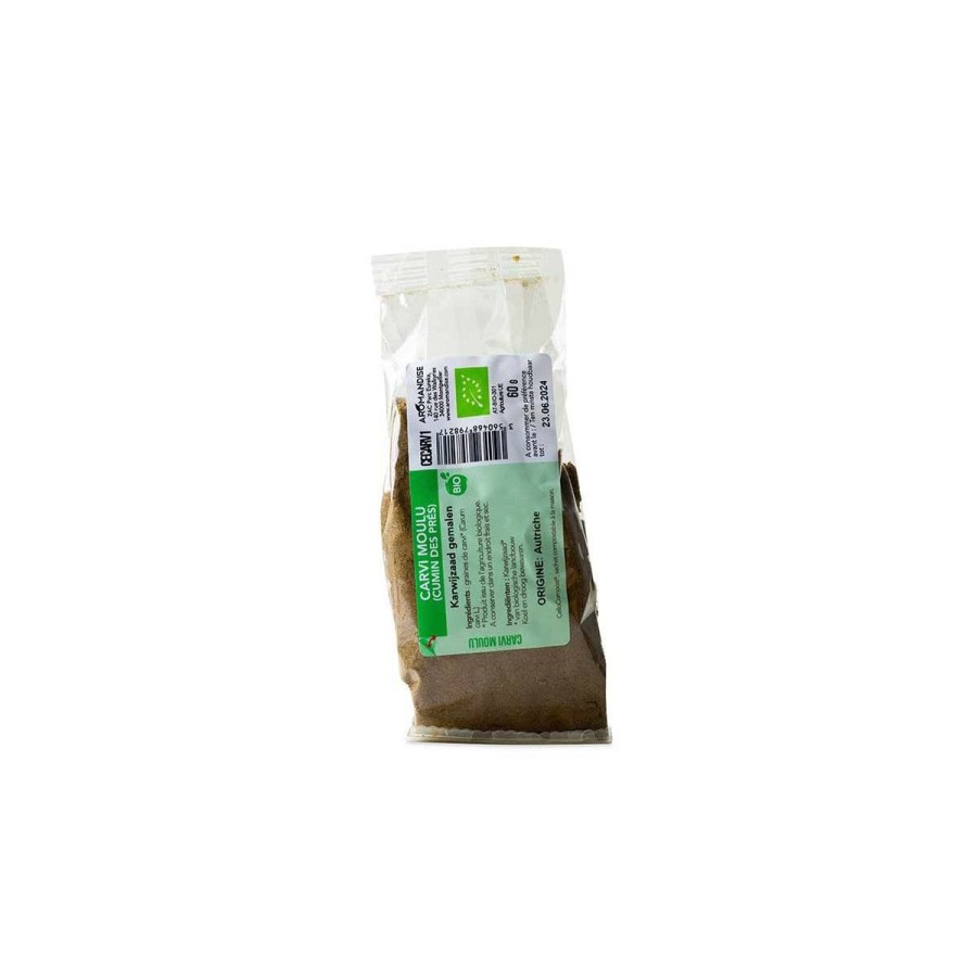 Aromates Et Condiments Bio | Aromandise Carvi Moulu (Cumin Des Pres) Sachet Zero Plastique