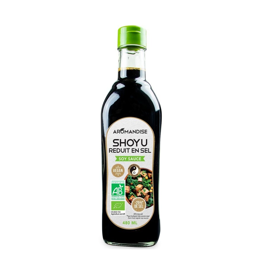 Sauces Soja Bio | Aromandise Shoyu Reduit En Sel 0,48L