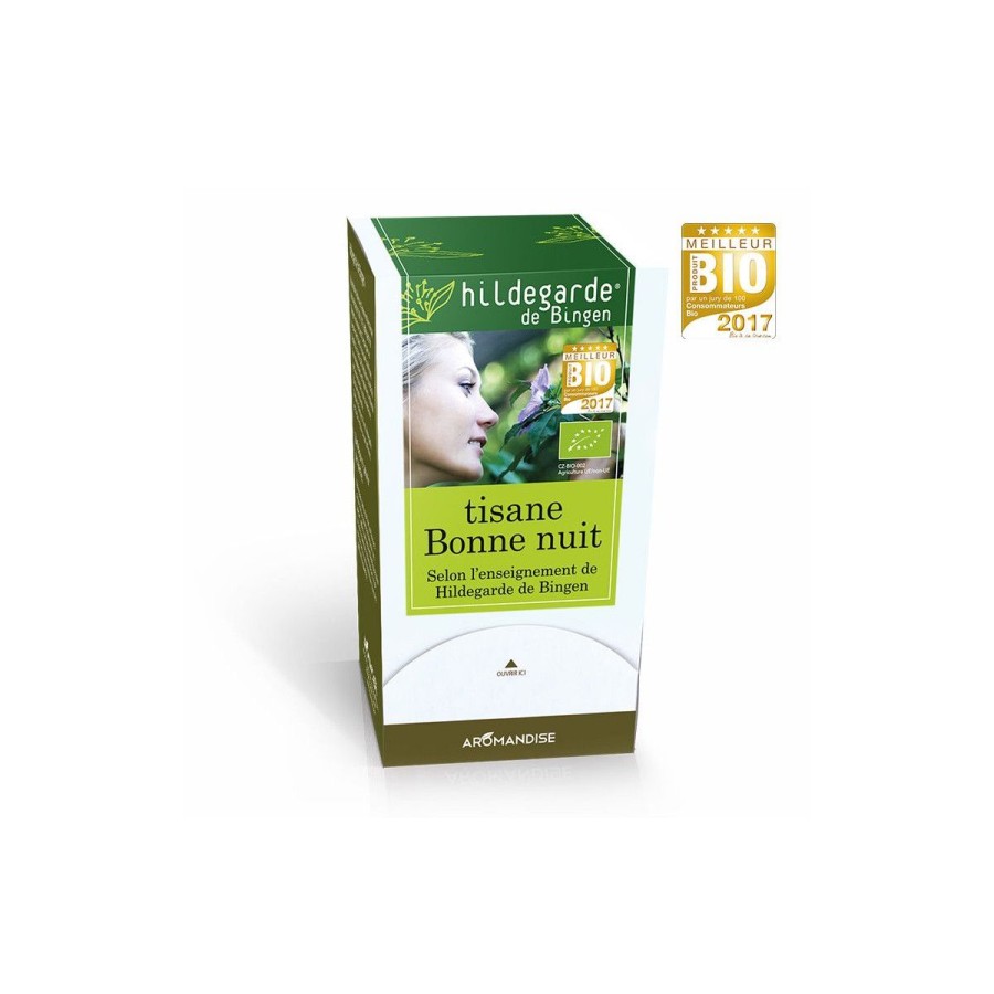 Sans Theine | Logo Agriculture Biologique Tisane Bonne Nuit Hildegarde Sachets