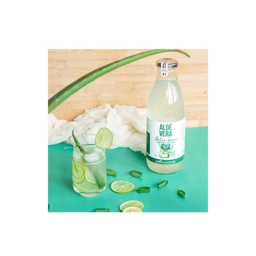 Boissons Bio | Aromandise Gel A Boire Aloe Vera Et Citron Vert 1L