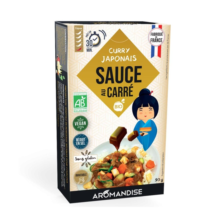 Sauces Bio | Aromandise Sauce Au Carre Curry Japonais