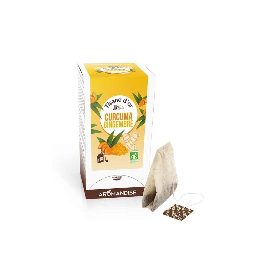 Infusions Epicees Bio | Aromandise Tisane D'Or Curcuma Gingembre