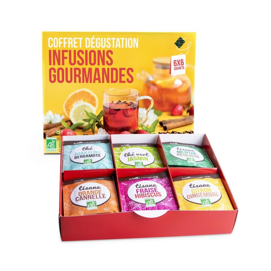 Infusions Fruitees Bio | Aromandise Coffret Degustation Infusions Gourmandes