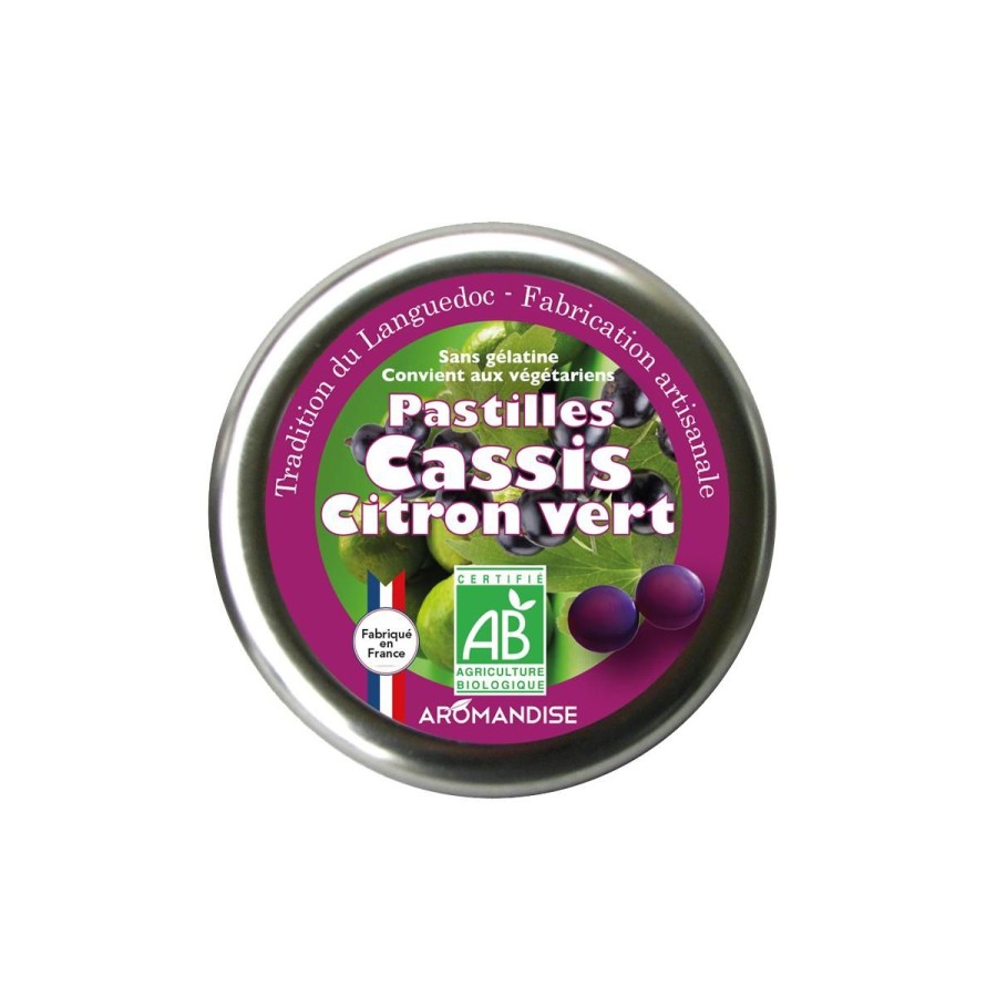 Pastilles Du Languedoc Bio Et Vegan | Aromandise Pastilles Cassis Citron Vert