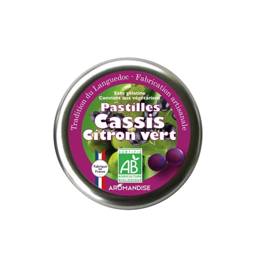 Pastilles Du Languedoc Bio Et Vegan | Aromandise Pastilles Cassis Citron Vert