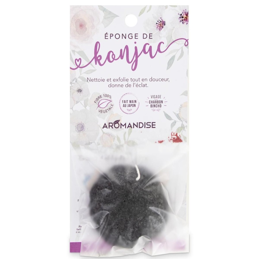 Eponges De Konjac | Aromandise Eponge De Konjac Charbon Bincho