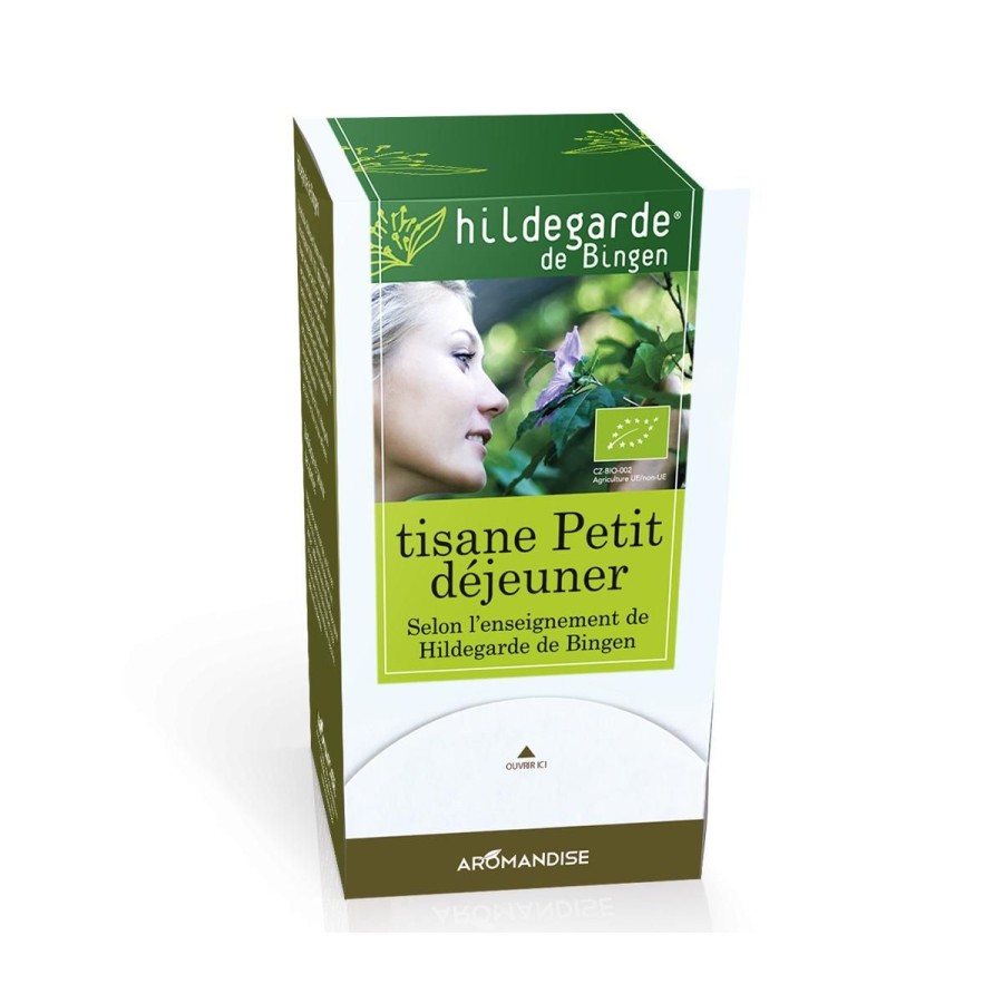 Sans Theine | Logo Agriculture Biologique Tisane Petit Dejeuner Hildegarde Sachets