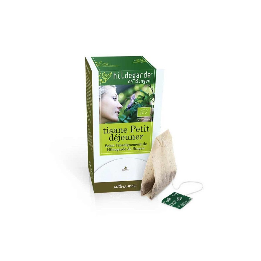 Sans Theine | Logo Agriculture Biologique Tisane Petit Dejeuner Hildegarde Sachets