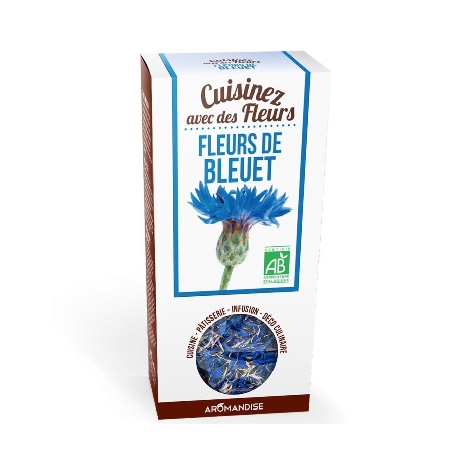 Fleurs A Cuisiner Bio | Logo Agriculture Biologique Fleurs De Bleuet