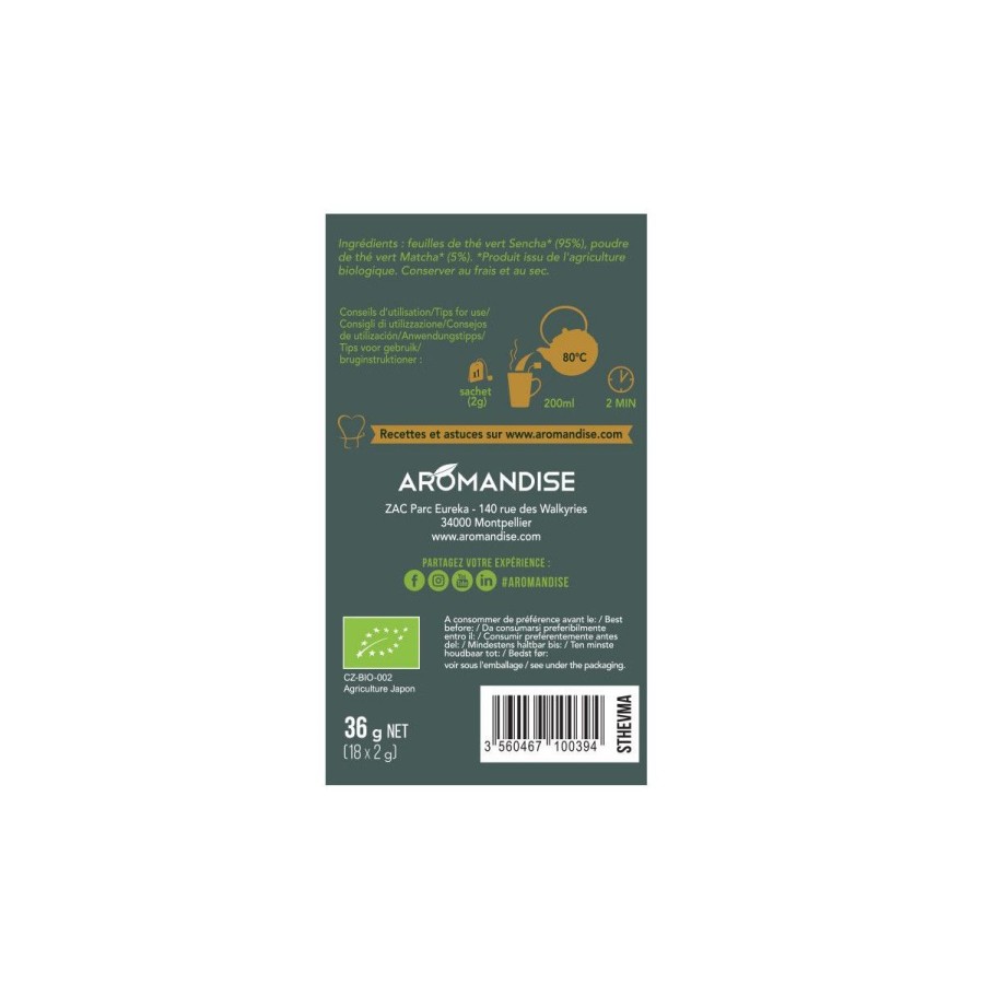 Les Grands Classiques | Aromandise The Vert Sencha Et Matcha En Infusettes